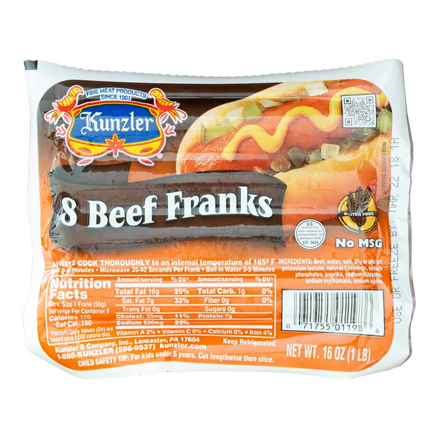 Vienna Beef Franks (8 to 1 Hot Dogs)